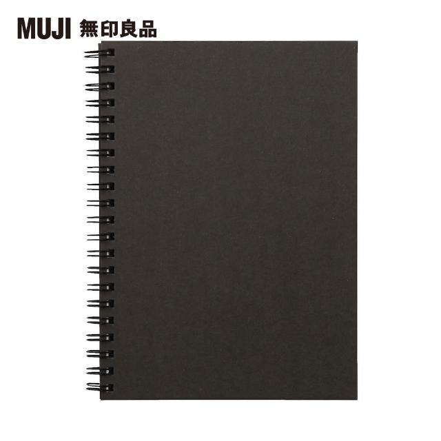 【MUJI 無印良品】雙環筆記本/空白/80張.B6.深灰