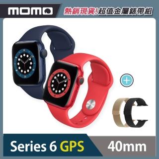 Apple 蘋果金屬錶帶超值組★【Apple 蘋果】Apple Watch Series6 40公釐 GPS版 鋁金屬錶殼搭配運動錶帶(S6 GPS40)