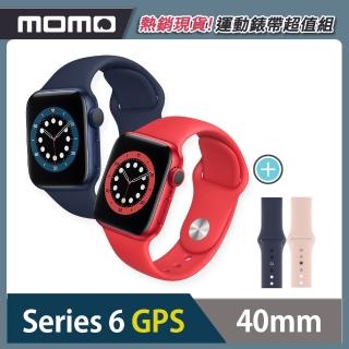 Apple 蘋果運動錶帶超值組★【Apple 蘋果】Apple Watch Series6 40公釐 GPS版 鋁金屬錶殼搭配運動錶帶(S6 GPS40)