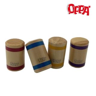 【OPPA 奧福樂器】柱型小沙鈴 四色一組｜沙鈴 木製沙鈴｜台灣品牌 附收納袋(幼兒教育 小樂器)