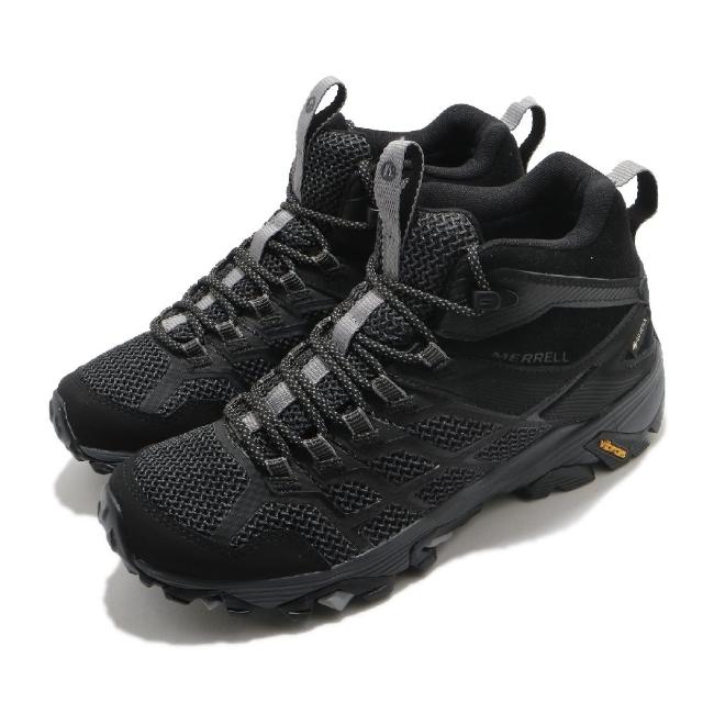 【MERRELL】戶外鞋 Moab FST 2 Mid 女鞋 登山 越野 耐磨 黃金大底 防潑水 中筒 黑 灰(ML599534)