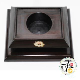 【十方佛教文物】蓮花鑲貝黑檀木座墊15公分
