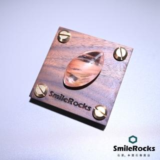 【SmileRocks 石麥】馬眼順髮紅兔毛水晶(附SmilePad 6x6 底板)