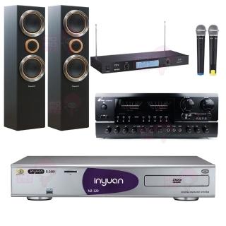 【音圓】點歌機4TB+擴大機+無線麥克風+喇叭(S-2001 N2-120+BT-889 PRO+TR-9688+S-RS55TB)