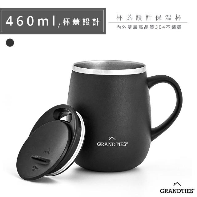 【美國GrandTies】滑蓋式460ML真空不鏽鋼保溫杯/馬克杯黑/白/藍/紅-保冷/保溫(交換禮物首選)