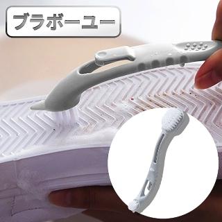 【百寶屋】多功能防滑手柄省力衣物/牆面/清潔鞋刷 灰/1入