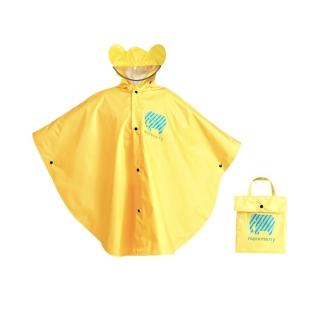 【樂邁家居】斗篷式 兒童雨衣 透明帽沿(透明帽沿 附贈 收納袋)