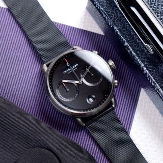 【Nordgreen】ND手錶 Pioneer 先鋒 42mm 深空灰殼×黑面 極夜黑米蘭錶帶(PI42GMMEBLBL)