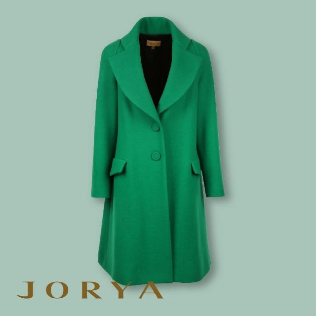 【JORYA】H1402301大翻領歐式雙圓釦羊毛大衣外套