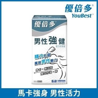 【YouBest 優倍多】A+男性強健複方軟膠囊(60粒/盒-瑪卡.南瓜籽油.刺五加.專利茯苓三萜 男性保健)