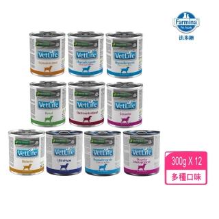 【Vet Life 法米納】獸醫寵愛天然處方系列犬用主食罐 300g*12罐組(狗主食罐/處方罐)