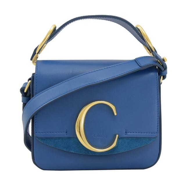 Chloe’ 蔻依【Chloe’ 蔻依】品牌字母C LOGO拼接手提二用Mini包(藍)