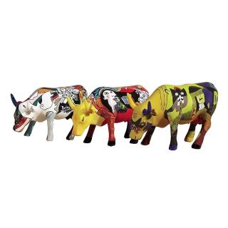 【Fubon Art 富邦藝術】CowParade藝術牛：畢卡索 迷你3件組(禮品 擺飾 擺件)