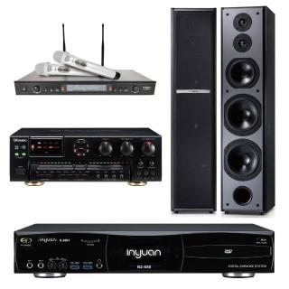 【音圓】點歌機4TB+擴大機+無線麥克風+迴授抑制器+喇叭(S-2001 N2-550+AK-7+SR-928PRO+TDF M-6)