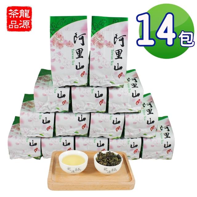 【龍源茶品】阿里山碧綠嫩鮮烏龍茶葉14包組/無焙火(150g/包-共3.5斤/烏龍茶/附提袋/可茶几冷泡茶/冬茶)