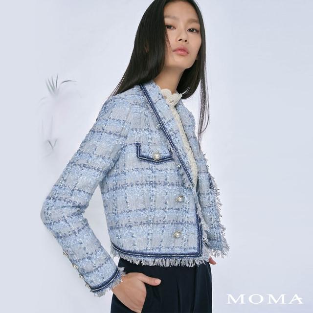 【MOMA】冰藍花呢短版外套(藍色)