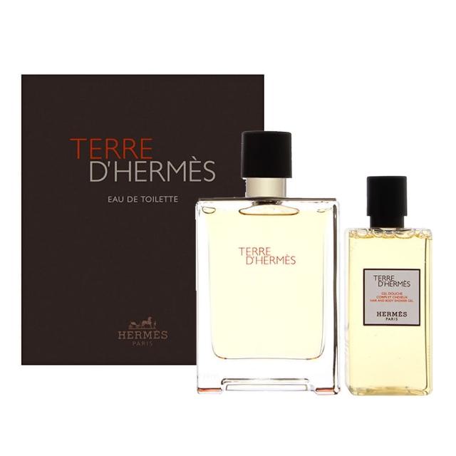 【Hermes 愛馬仕】大地男性淡香水禮盒-淡香水100ml+沐浴洗髮露80ml(航空版)