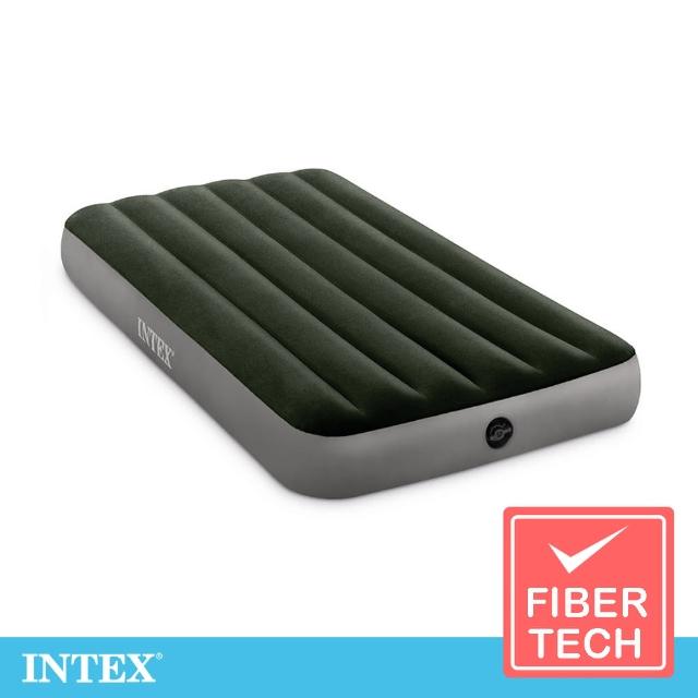 【INTEX】經典單人加大fiber-tech充氣床墊_綠絨-寬99cm(64107)