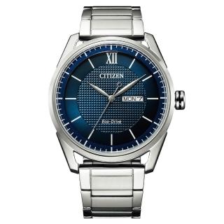 【CITIZEN 星辰】都會型男光動能簡約男錶-藍/42mm(AW0081-89L)