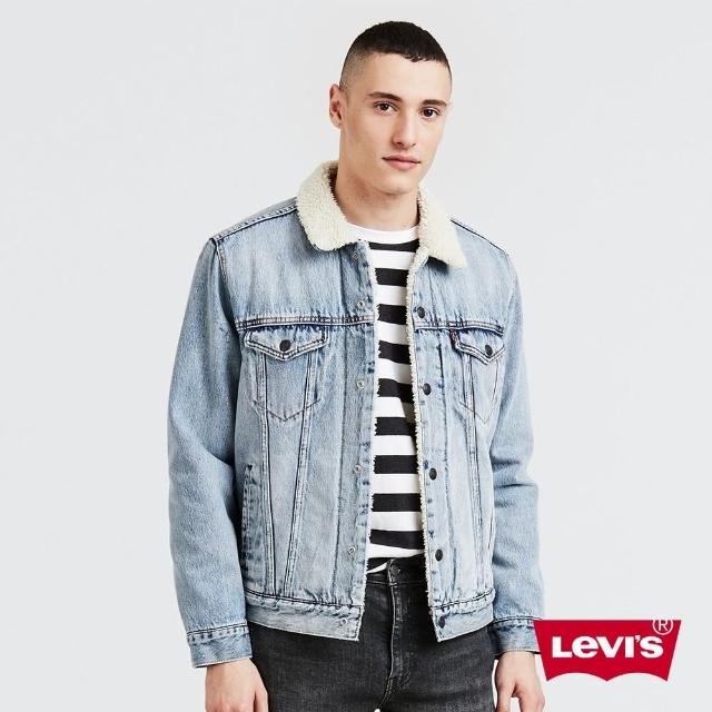 【LEVIS】男款 牛仔外套 Typer 3經典修身版型 淺藍水洗 Sherpa棉花絨-熱銷單品