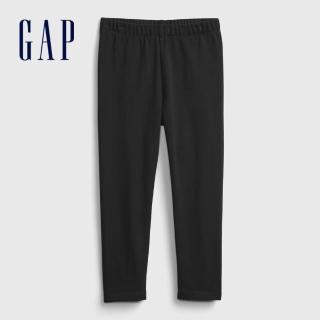 【GAP】女幼童 布萊納系列 基本款素色針織褲(760343-黑色)