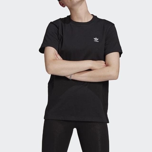 【adidas 愛迪達】上衣 女款 短袖上衣 運動 慢跑 LOOSE TEE 黑 GN2919