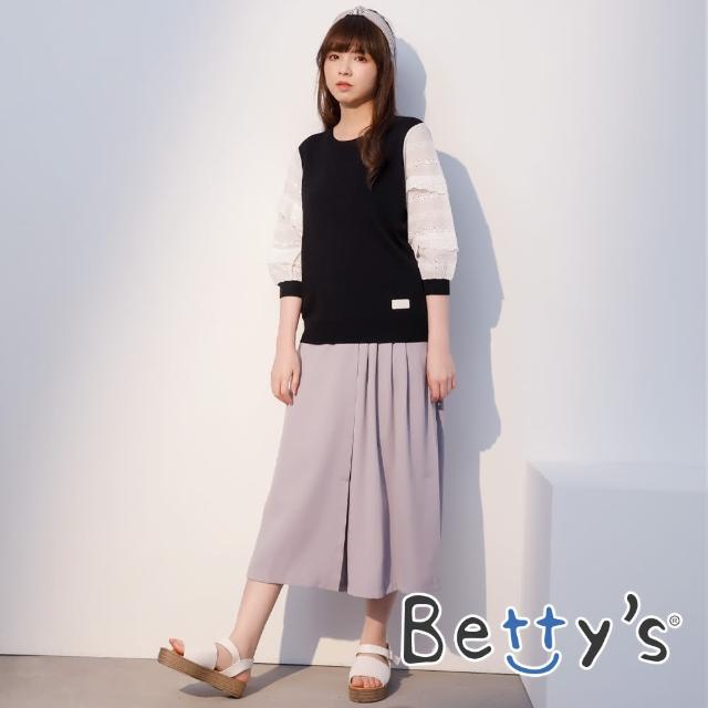 【betty’s 貝蒂思】壓褶雪紡寬版褲裙(灰色)