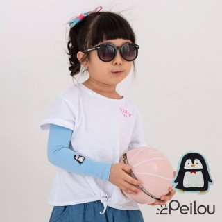 【PL Life】貝柔兒童抗UV高效涼感防蚊袖套(企鵝貼布繡)