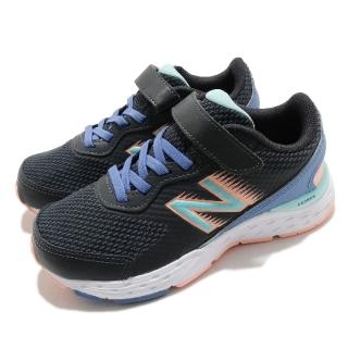 【NEW BALANCE】休閒鞋 680 Wide 寬楦 運動 童鞋 紐巴倫 透氣 舒適 魔鬼氈 球鞋 中童 黑 藍(YA680BB6W)