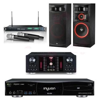 【音圓】點歌機4TB+擴大機+無線麥克風+迴授抑制器+喇叭(N2-550+A-480N+ACT-869PRO+XLS-15)