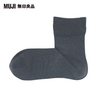 【MUJI 無印良品】女棉混足口寬鬆舒適輕薄直角短襪(深灰23-25cm)