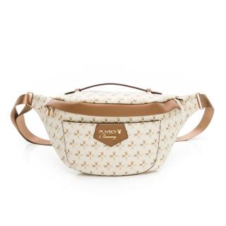 【PLAYBOY】腰包 四季兔的午茶時光系列(米白色)