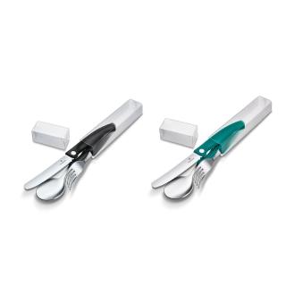 【VICTORINOX 瑞士維氏】餐具三件組 Swiss Classic 削皮刀、叉、匙套裝 黑色/綠色(6.7193.3F/6.7194.3FC1)