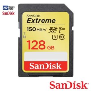 【SanDisk 晟碟】[全新版]128GB Extreme SDXC UHS1 高階相機專用 記憶卡(高速讀取150MB/s 原廠永久保固)