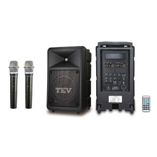 【TEV】雙頻無線移動式擴音機USB/SD/BT/200w 含2手握麥克風(TA-680 USB-2)