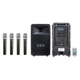 【TEV】四頻無線移動式擴音機USB/SD/BT/280w 含4手握麥克風(TA-780 USB-4)