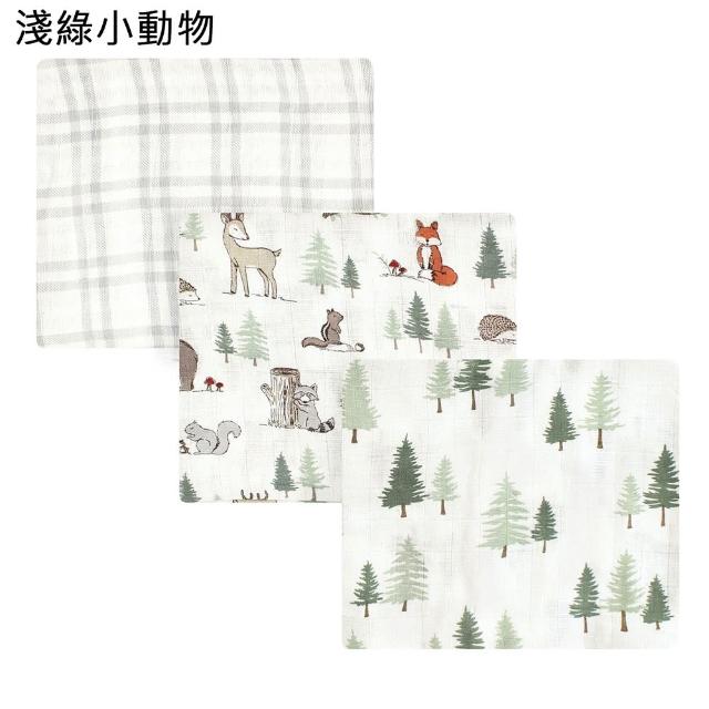 【Hudson Baby】嬰兒多用途純棉紗布巾包巾3入組(寶寶新生兒muslin浴巾/哺乳巾/推車毯/彌月禮)