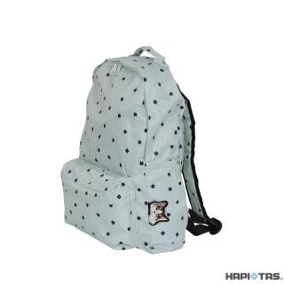 【HAPI+TAS】日本原廠授權 可手提摺疊後背包 薄荷躲貓貓(HAP0112/旅行袋/ 摺疊收納袋/購物袋)