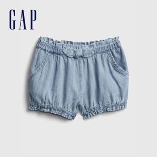 【GAP】嬰兒 柔軟仿牛仔布短褲(681732-淺色水洗)