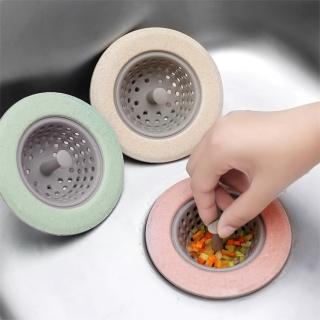 【Dagebeno荷生活】矽膠材質廚房流理台過濾器 落水頭防堵塞 易拉式清理不沾手(單入 顏色隨機)