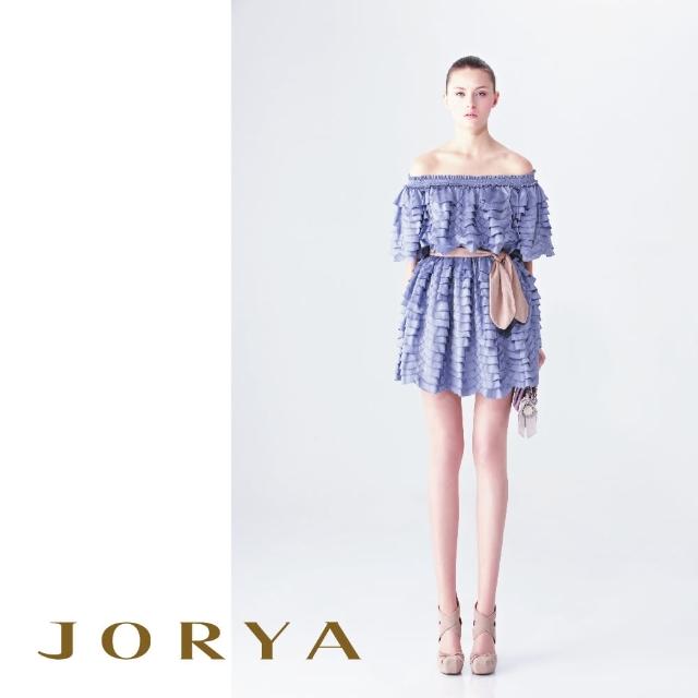 【JORYA】G1002502質感桑蠶絲荷葉邊千層緞面連身洋裝附同款短褲