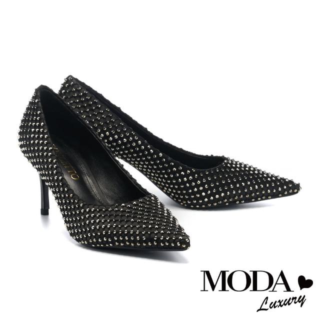 【MODA Luxury】奢華貴氣羊皮尖頭高跟鞋(黑)