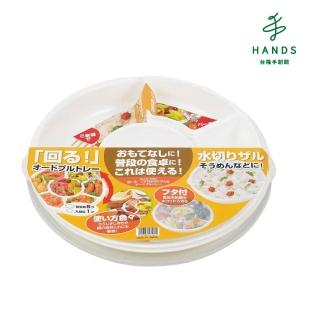 【TOKYU HANDS 台隆手創館】日本製附瀝水功能多格旋轉盤