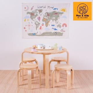 【Man & Kids 寵小孩生活家居】圓圓滿滿遊戲桌椅（一桌四椅）(遊戲桌/幼兒成長桌椅)