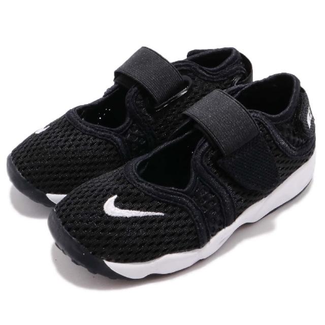 【NIKE 耐吉】慢跑鞋 Little Rift TD 運動 童鞋 跑鞋 忍者鞋 魔鬼氈 透氣 輕量 小童 黑 白(317415-014)