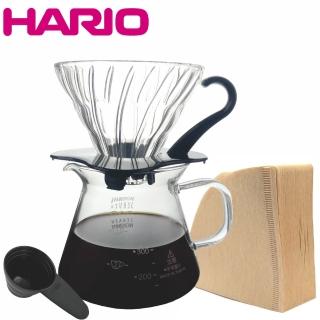 【HARIO】V60 01玻璃濾杯及濾紙+台玻syg耐熱玻璃咖啡壺