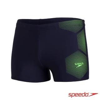 【SPEEDO】男 運動四角泳褲 Tech Placement(海軍藍/檸檬綠)