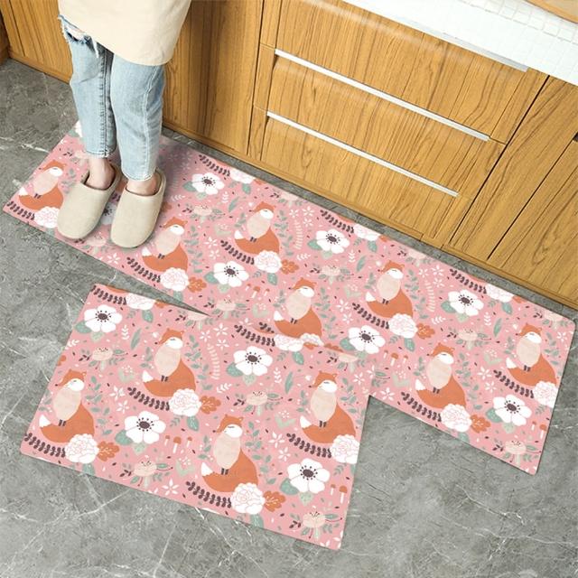 【半島良品】買長送短-防油防水減壓皮革廚房地墊120x45+75x45cm(多款選 台灣印刷 輕回彈 減壓好清潔)