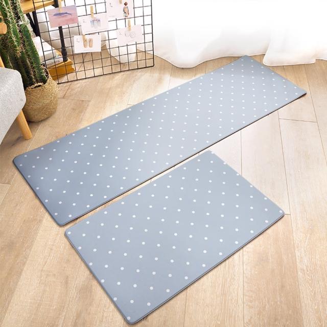 【半島良品】買長送短-防油防水減壓皮革廚房地墊120x45+75x45cm(多款選 台灣印刷 輕回彈 減壓好清潔)