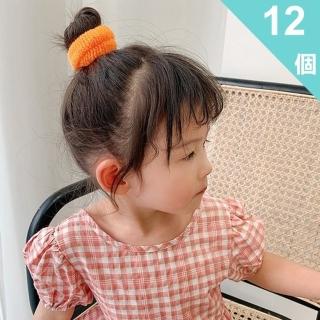 【Oni 歐妮】親子 韓系毛巾圈百搭丸子頭髮圈髮束(混色12個入)